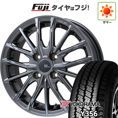 【新品 軽自動車】軽トラ 軽バン 夏タイヤ ホイール4本セット 145/80R12 80/78N ヨコハマ Y356 ブランドルライン DF-10M ハイパーグレー 3.5J 12インチ(送料無料) 41,015円