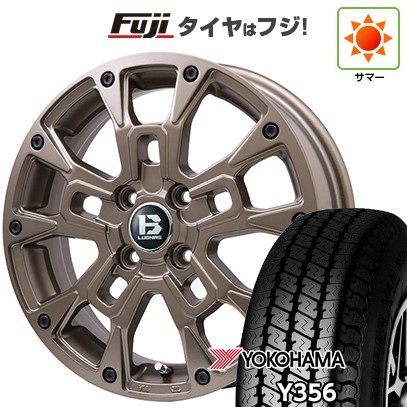 【新品 軽自動車】軽トラ 軽バン 夏タイヤ ホイール4本セット 145/80R12 80/78N ヨコハマ Y356 ビッグウエイ B-LUGNAS BRD(マットブロンズ) 4J 12インチ(送料無料)