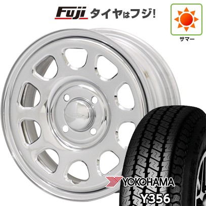【新品 軽自動車】軽トラ 軽バン 夏タイヤ ホイール4本セット 145/80R12 80/78N ヨコハマ Y356 モリタ デイトナズ G2 クローム 4J 12インチ(送料無料)