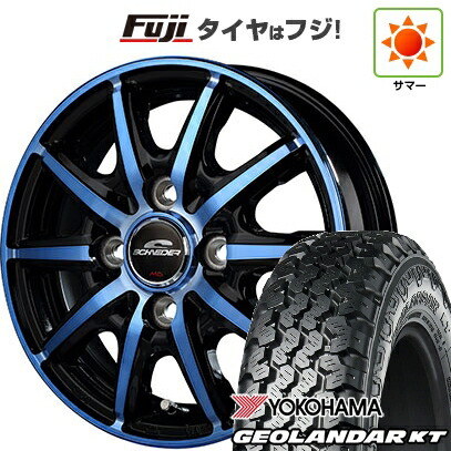 【新品 軽自動車】軽トラ 軽バン 夏タイヤ ホイール4本セット 145/80R12 80/78N ヨコハマ ジオランダー KT MID WHEELS RX10-K 3.5J 12インチ(送料無料)