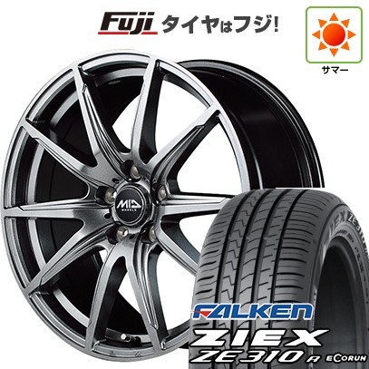 【新品国産車用5穴100】 夏タイヤ ホイール4本セット 225/55R18 ファルケン ジークス ZE310R エコラン(限定) MID WHEELS SLS 7J 18インチ(送料無料)