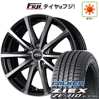 【新品国産車用5穴114.3】 夏タイヤ ホイール4本セット 205/55R16 ファルケン ジークス ZE310R エコラン(限定) MID WHEELS V25 ブラックポリッシュ 6.5J 16インチ(送料無料)｜フジコーポレーション 58,300円