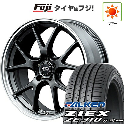 【新品国産車用5穴114.3】 夏タイヤ ホイール4本セット 225/55R18 ファルケン ジークス ZE310R エコラン(限定) MID WHEELS エグゼ5 Vセレクション 8J 18インチ(送料無料)