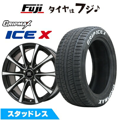 【新品国産車用5穴114.3】 スタッドレスタイヤ ホイール4本セット 215/60R16 グリップマックス アイスX RWL ホワイトレター(限定) プレミックス アマルフィV Jr(ブラックポリッシュ) 6.5J 16インチ(送料無料)