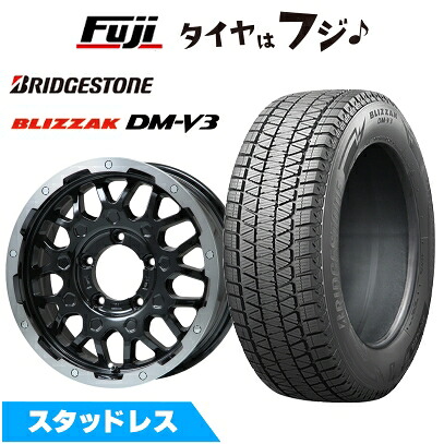 【新品】ジムニー スタッドレスタイヤ ホイール4本セット 175/80R16 ブリヂストン ブリザック DM-V3 レアマイスター LMG MS-9W ブラック/ブラッククリアリム 5.5J 16インチ(送料無料)｜フジコーポレーション