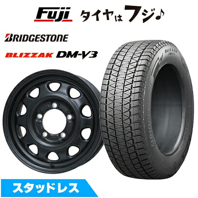 【新品】ジムニー スタッドレスタイヤ ホイール4本セット 175/80R16 ブリヂストン ブリザック DM-V3 レアマイスター LMG OFF-STYLE(マットブラック) 5.5J 16インチ(送料無料)｜フジコーポレーション