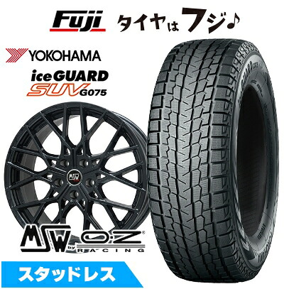 【新品】輸入車用 アウディA8（F8） スタッドレスタイヤ ホイール4本セット 235/55R18 ヨコハマ アイスガード SUV G075 MSW by OZ Racing MSW 74(グロスブラック) 8J 18インチ(送料無料)