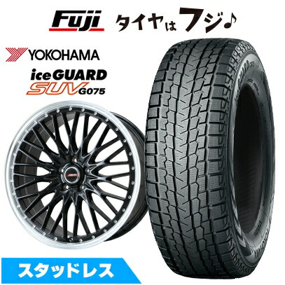 【新品】レクサスRX -2022/7 スタッドレスタイヤ ホイール4本セット 235/65R18 ヨコハマ アイスガード SUV G075 プレミックス MER PROMESH グロスブラック/リムポリッシュ 7.5J 18インチ(送料無料)