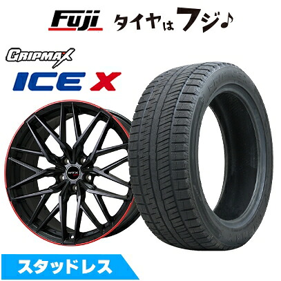 【新品】輸入車用 MINI（F60） スタッドレスタイヤ ホイール4本セット 225/50R18 グリップマックス アイスX BSW ブラックサイドウォール(限定) ビッグウエイ EURO BAHN ニュルブルグMTX(マットブラック/レッドリム) 8J 18インチ(送料無料)｜フジコーポレーション