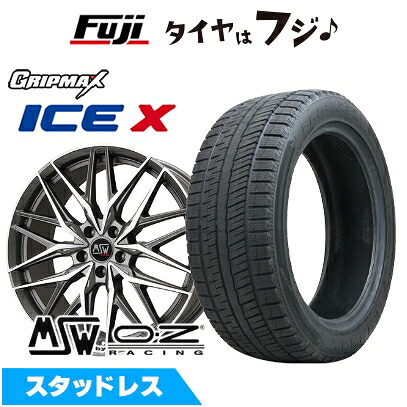 【新品】輸入車用 MINI(F54) スタッドレスタイヤ ホイール4本セット 225/40R18 グリップマックス アイスX BSW ブラックサイドウォール(限定) MSW by OZ Racing MSW 50(マットガンメタポリッシュ) 8J 18インチ(送料無料)|フジコーポレーション