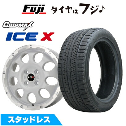 【新品 軽自動車】ハスラー デリカミニ(4WD) スタッドレスタイヤ ホイール4本セット 165/60R15 グリップマックス アイスX BSW ブラックサイドウォール(限定) レアマイスター LMG CS-9 ホワイトリムポリッシュ 4.5J 15インチ(送料無料)