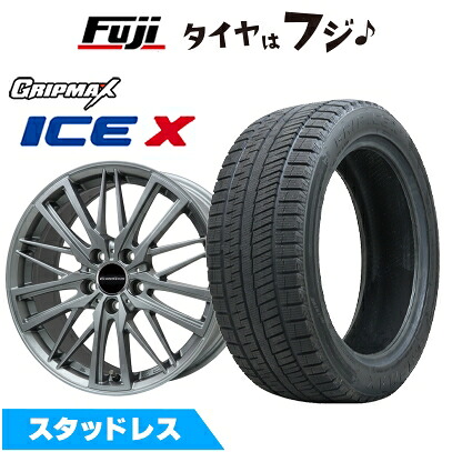 【新品】輸入車用 VW(ポロ AW) スタッドレスタイヤ ホイール4本セット 215/45R17 グリップマックス アイスX BSW ブラックサイドウォール(限定) ユーロアクシス ガヤW5(マットチタニウム) 7.5J 17インチ(送料無料)|フジコーポレーション