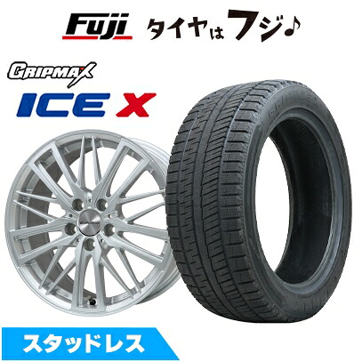 【新品】輸入車用 プジョー リフター スタッドレスタイヤ ホイール4本セット 215/60R17 グリップマックス アイスX BSW ブラックサイドウォール(限定) ユーロアクシス ガヤW5(シルバー) 7J 17インチ(送料無料)