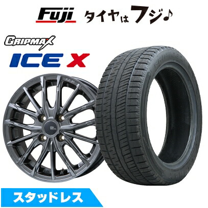 【新品国産車用5穴114.3】 スタッドレスタイヤ ホイール4本セット 215/60R16 グリップマックス アイスX BSW ブラックサイドウォール(限定) ブランドルライン DF-10M ハイパーグレー 6.5J 16インチ(送料無料)|フジコーポレーション