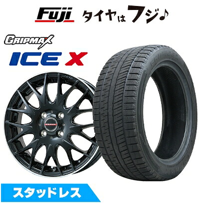 【新品】フリード 5穴/114 スタッドレスタイヤ ホイール4本セット 185/65R15 グリップマックス アイスX BSW ブラックサイドウォール(限定) ビッグウエイ レイシーン プラバ9MJrII グロスブラック/リムポリッシュ 6J 15インチ(送料無料)｜フジコーポレーション 50,220円