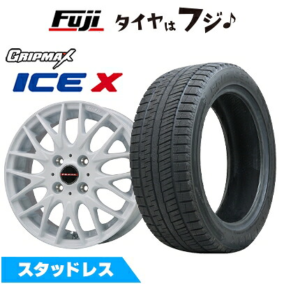 【新品 軽自動車】ハスラー デリカミニ(4WD) スタッドレスタイヤ ホイール4本セット 165/60R15 グリップマックス アイスX BSW ブラックサイドウォール(限定) ビッグウエイ レイシーン プラバ9MJrII ホワイト 4.5J 15インチ(送料無料)|フジコーポレーション