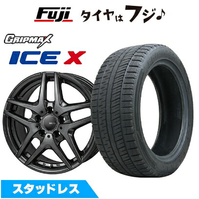 【新品】輸入車用 BMW 1シリーズ（F40） スタッドレスタイヤ ホイール4本セット 225/45R17 グリップマックス アイスX BSW ブラックサイドウォール(限定) モンツァ ウェスター S05 ガンメタリック 7J 17インチ(送料無料)