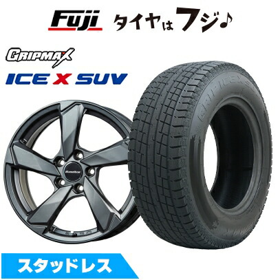 【新品】輸入車用 アウディQ4 e-tron スタッドレスタイヤ ホイール4本セット 235/55R19 グリップマックス アイスX SUV BSW ブラックサイドウォール(限定) ユーロアクシス クロスエッジ(マットチタニウム) 8J 19インチ(送料無料)
