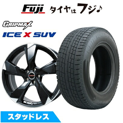 【新品国産車用5穴114.3】 スタッドレスタイヤ ホイール4本セット 235/60R18 グリップマックス アイスX SUV BSW ブラックサイドウォール(限定) プレミックス ヴェランV(グロスブラック/リムポリッシュ) 7J 18インチ(送料無料) 65,890円