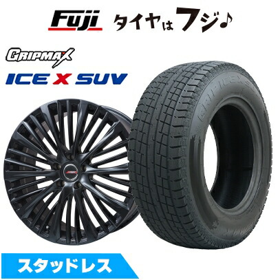 【新品】クラウンクロスオーバー スタッドレスタイヤ ホイール4本セット 225/60R18 グリップマックス アイスX SUV BSW ブラックサイドウォール(限定) プレミックス MER-X マットブラック(R14ボルト) 7J 18インチ(送料無料)｜フジコーポレーション
