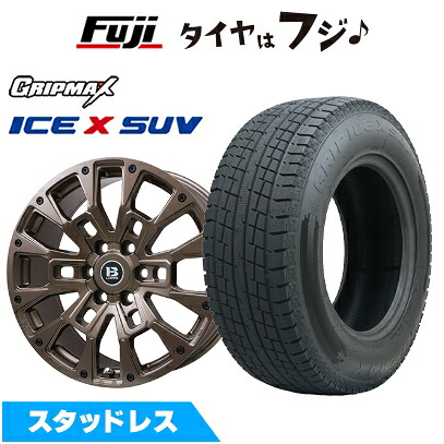 【新品】ランクル250 スタッドレスタイヤ ホイール4本セット 265/60R20 グリップマックス アイスX SUV BSW ブラックサイドウォール(限定) ビッグウエイ B-LUGNAS BRD(マットブロンズ) トヨタ車専用 8.5J 20インチ(送料無料)