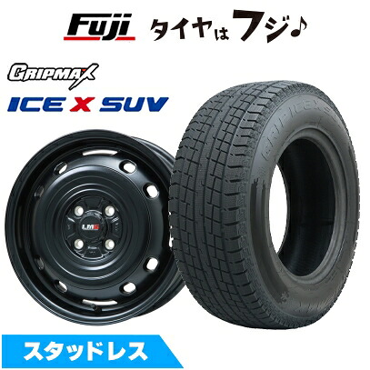 【新品】プロボックス/サクシード(160系) スタッドレスタイヤ ホイール4本セット 155/80R14 88/86N グリップマックス アイスX SUV BSW ブラックサイドウォール(限定) レアマイスター LMG OFF-STYLE 2 (マットブラック) 5J 14インチ(送料無料)
