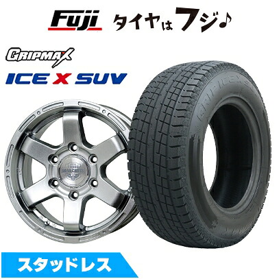 【新品】ランクル300 スタッドレスタイヤ ホイール4本セット 265/65R18 グリップマックス アイスX SUV BSW ブラックサイドウォール(限定) ホットスタッフ マッドクロス MC-76 ダークシルバー トヨタ車専用 8J 18インチ(送料無料)
