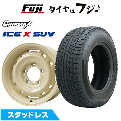 【新品】ランクル300/ランクル250 スタッドレスタイヤ ホイール4本セット 265/65R18 グリップマックス アイスX SUV BSW ブラックサイドウォール(限定) レアマイスター LMG OFF-STYLE 2 (アイボリー) 7.5J 18インチ(送料無料)