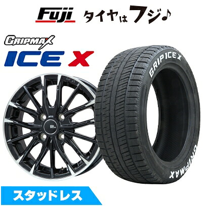 【新品国産車用5穴114.3】 スタッドレスタイヤ ホイール4本セット 215/60R16 グリップマックス アイスX RWL ホワイトレター(限定) ブランドルライン DF-10M グロスブラック/カットスポーク 6.5J 16インチ(送料無料)|フジコーポレーション