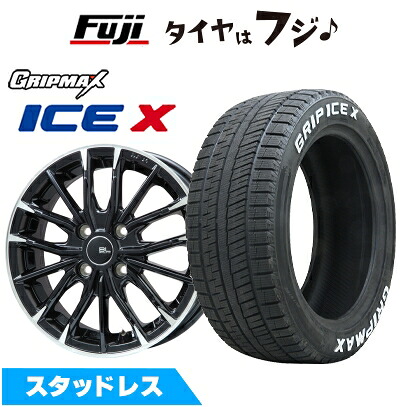 【新品国産車用5穴114.3】 スタッドレスタイヤ ホイール4本セット 205/65R16 グリップマックス アイスX RWL ホワイトレター(限定) ブランドルライン DF-10M グロスブラック/カットスポーク 6.5J 16インチ(送料無料) 55,140円