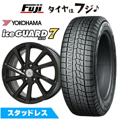 【新品国産車用5穴114.3】 スタッドレスタイヤ ホイール4本セット 225/60R17 ヨコハマ アイスガード7 セブンIG70 ブランドルライン ボレアノ10 パールブラック 7J 17インチ(送料無料)｜フジコーポレーション