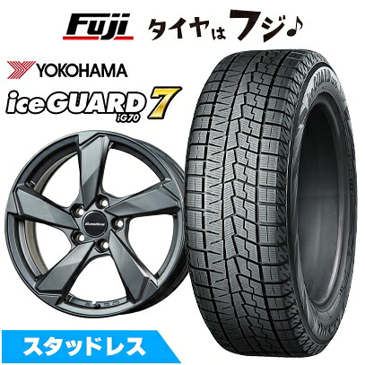 【新品】輸入車用 VW（ポロ AW） スタッドレスタイヤ ホイール4本セット 195/55R16 ヨコハマ アイスガード7 セブンIG70 ユーロアクシス クロスエッジ(マットチタニウム) 6.5J 16インチ(送料無料)
