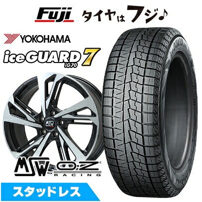 【新品】輸入車用 ボルボ（V60 クロスカントリー 2015-19） スタッドレスタイヤ ホイール4本セット 235/55R17 ヨコハマ アイスガード7 セブンIG70 MSW by OZ Racing MSW 60(グロスブラックフルポリッシュ) 7.5J 17インチ(送料無料)｜フジコーポレーション