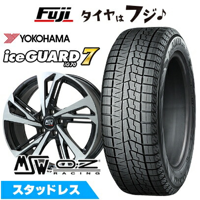 【新品】輸入車用 シトロエン ベルランゴ スタッドレスタイヤ ホイール4本セット 205/55R17 ヨコハマ アイスガード7 セブンIG70 MSW by OZ Racing MSW 60(グロスブラックフルポリッシュ) 7J 17インチ(送料無料)｜フジコーポレーション