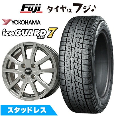 【新品国産車用4穴100】 スタッドレスタイヤ ホイール4本セット 185/55R16 ヨコハマ アイスガード7 セブンIG70 エルベ Vスポーク メタリックグレー 6.5J 16インチ(送料無料)