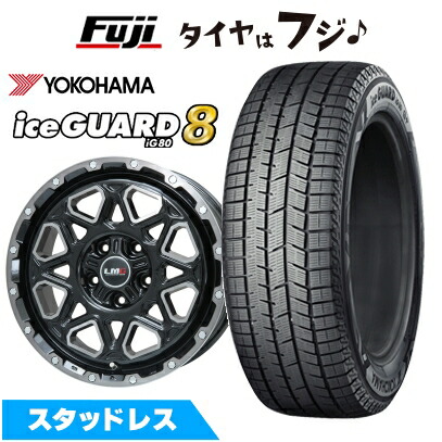 【パンク保証付き】【新品】30系アルファード/ヴェルファイア等 スタッドレスタイヤ ホイール4本セット 215/65R16 ヨコハマ アイスガード8 エイトIG80 レアマイスター LMG モンタグナ(ブラックポリッシュ/ブラッククリア) 7J 16インチ(送料無料)