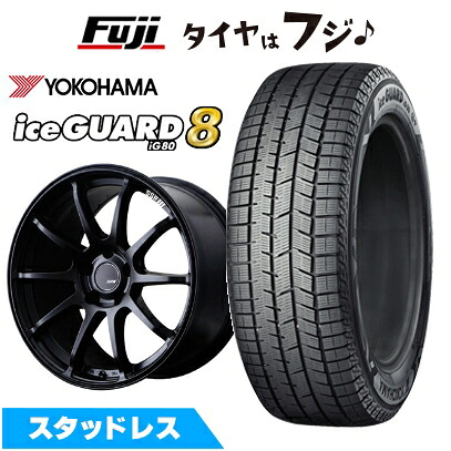 【パンク保証付き】【新品国産車用5穴100】 スタッドレスタイヤ ホイール4本セット 225/45R18 ヨコハマ アイスガード8 エイトIG80 SSR GT GTV02 フラットブラック【限定】 7.5J 18インチ(送料無料)