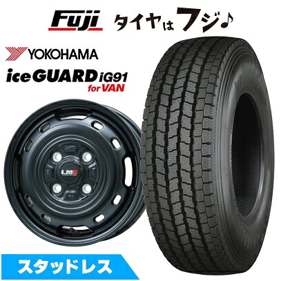 【新品 軽自動車】軽トラ 軽バン スタッドレスタイヤ ホイール4本セット 145/80R12 80/78N ヨコハマ アイスガード iG91 レアマイスター LMG OFF-STYLE 2 (マットブラック) 3.5J 12インチ(送料無料)