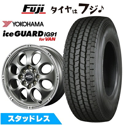 【新品】NV200 バネット スタッドレスタイヤ ホイール4本セット 165/80R14 97/95N ヨコハマ アイスガード iG91 MID WHEELS ガイア ブリッグ バネット専用 5J 14インチ(送料無料)｜フジコーポレーション