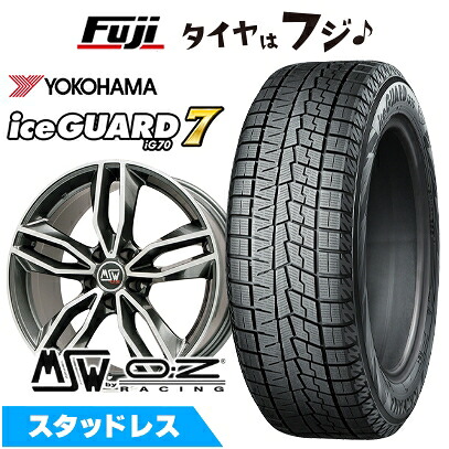 【新品】輸入車用 アウディQ5（FY 8R） スタッドレスタイヤ ホイール4本セット 235/60R18 ヨコハマ アイスガード7 セブンIG70 MSW by OZ Racing MSW 71(グロスダークグレーポリッシュ) 8J 18インチ(送料無料)