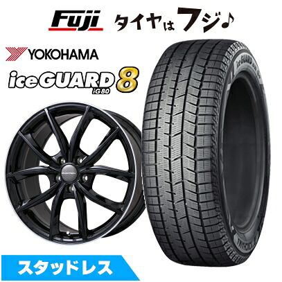 【パンク保証付き】【新品】輸入車用 プジョー5008 2017- スタッドレスタイヤ ホイール4本セット 225/60R17 ヨコハマ アイスガード8 エイトIG80 ユーロテック VP-LINE(グロスブラックリムポリッシュ) 7J 17インチ(送料無料)