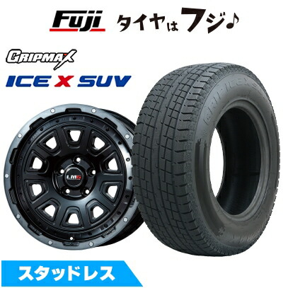 【新品】30系アルファード/ヴェルファイア等 スタッドレスタイヤ ホイール4本セット 215/65R16 グリップマックス アイスX SUV BSW ブラックサイドウォール(限定) レアマイスター LMG DS-10 ブラック/ブラッククリアリム 7J 16インチ(送料無料)