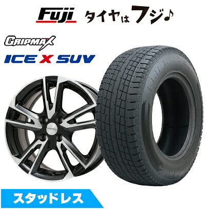 【新品】輸入車用 プジョー2008 2020- スタッドレスタイヤ ホイール4本セット 215/65R16 グリップマックス アイスX SUV BSW ブラックサイドウォール(限定) ユーロテック ガヤ ソリ(ブラックポリッシュ) 6.5J 16インチ(送料無料)|フジコーポレーション