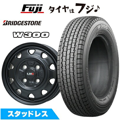 【新品 軽自動車】軽トラ 軽バン※アクティトラック装着不可 スタッドレスタイヤ ホイール4本セット 145/80R12 80/78N ブリヂストン W300(限定) レアマイスター LMG OFF-STYLE(マットブラック) 3.5J 12インチ(送料無料)