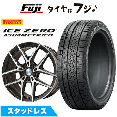 【新品】輸入車用 ジャガー Eペイス スタッドレスタイヤ ホイール4本セット 235/60R18 ピレリ ウィンター アイスゼロアシンメトリコ ビッグウエイ AFG VX(ブラックポリッシュ) 8J 18インチ(送料無料)