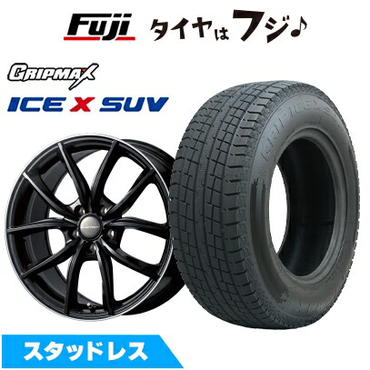 【新品】輸入車用 マカン スタッドレスタイヤ ホイール4本セット 235/60R18 グリップマックス アイスX SUV BSW ブラックサイドウォール(限定) ユーロテック MP-LINE(マットブラックリムポリッシュ） 8J 18インチ(送料無料)