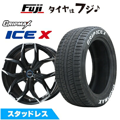 【新品】輸入車用 MINI(F60) スタッドレスタイヤ ホイール4本セット 225/50R18 グリップマックス アイスX RWL ホワイトレター(限定) ケレナーズスポーツ ミュンヘンII(ブラックポリッシュ) 8J 18インチ(送料無料)