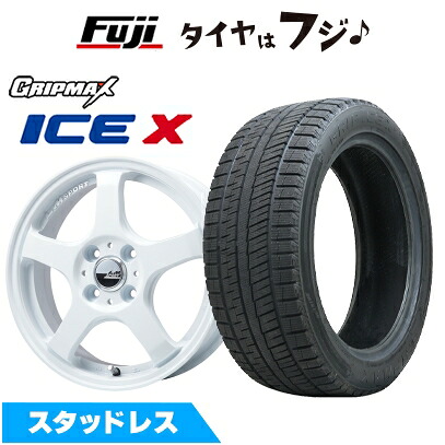 【新品 軽自動車】 スタッドレスタイヤ ホイール4本セット 165/60R15 グリップマックス アイスX BSW ブラックサイドウォール(限定) レアマイスター LMスポーツ LM-05R(ホワイト) 5J 15インチ(送料無料)