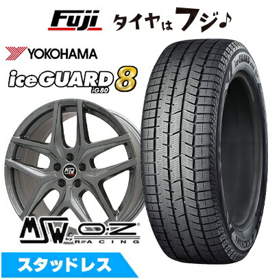 【パンク保証付き】【新品】輸入車用 ベンツCクラス（W205） スタッドレスタイヤ ホイール4本セット 225/45R18 ヨコハマ アイスガード8 エイトIG80 MSW by OZ Racing MSW 40(グロスガンメタル) 8J 18インチ(送料無料)