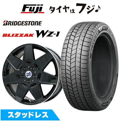 【新品】輸入車用 MINI（F60 JCW） スタッドレスタイヤ ホイール4本セット 225/50R18 ブリヂストン ブリザック WZ-1 ケレナーズスポーツ M7(グロスブラック/リムポリッシュ) 7J 18インチ(送料無料)